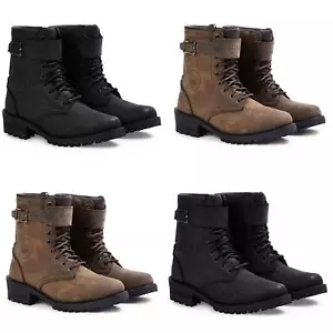 Spada Piston Women's Leather Waterproof Motorcycle Boots Motorbike Shoes Black - Picture 1 of 12
