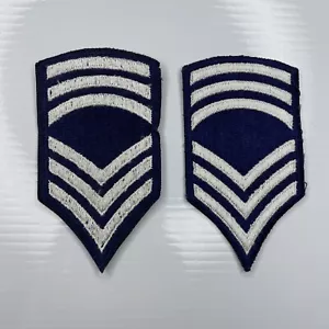 F Lot Bulk Vtg Retro Patches Master Sergeant Navy Blue White - Picture 1 of 3