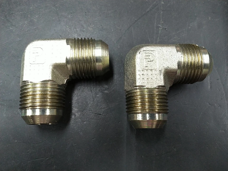 (2) Parker 12 ETX-S Hydraulic Fitting 90° Elbow Male 3/4" JIC-12 - Image 1 of 1