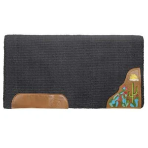 "Manta de silla de montar occidental de lana de Nueva Zelanda lisa cactus Tahoe Tack Zara 34"" x 36" - Imagen 1 de 20