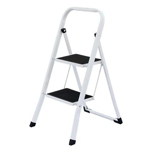NEW! Foldable 2 Step Ladder Stepladder Non Slip Tread Safety Steel Step - Picture 1 of 12