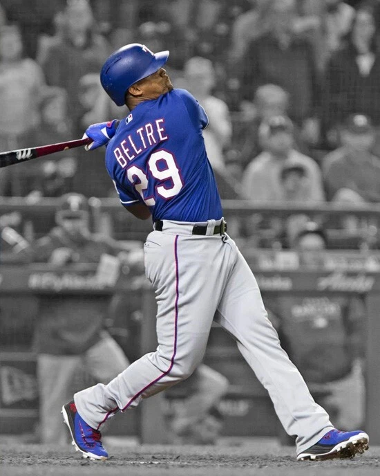 Foto brillante 8x10 de los Texas Rangers ADRIAN BELTRE impresión foco de béisbol patio 2024 Foto 1 de 1