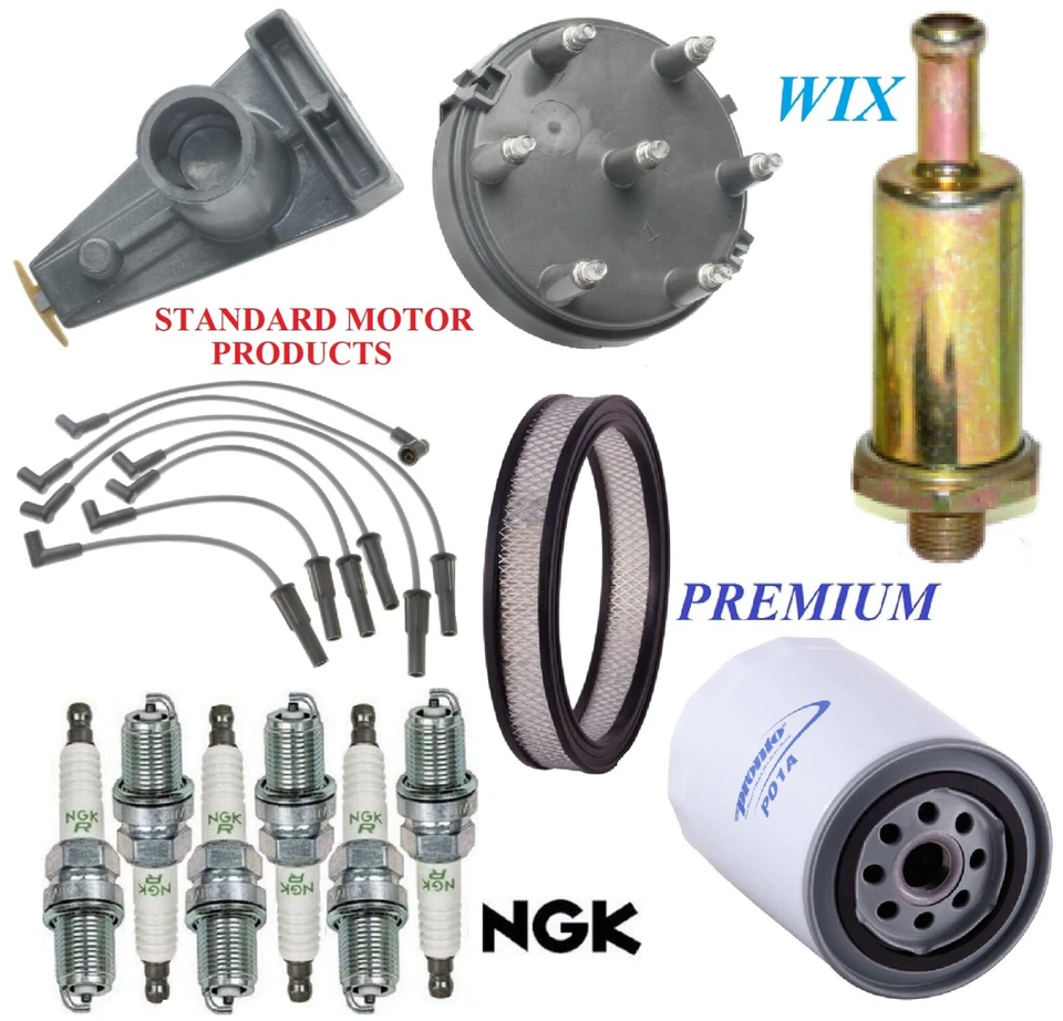 Tune Up Kit Filters Cap Spark Plugs Wire For FORD MUSTANG L6 3.3L 1979-1981 - Image 1 of 1