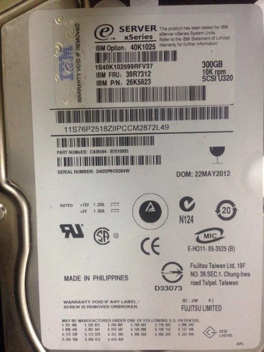 IBM 40K1025 300GB 10K 3.5" SCSI HDD – Enterprise Server Hard Drive Ultra320 - Image 1 of 1