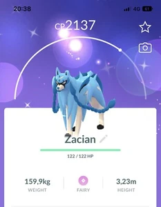 Shiny Zacian LUCKY TRADE Pokemon Trade Go Pokémon Geschenke Beschreibung lesen - Bild 1 von 1