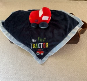 Baby Essentials Lovey My First Tractor Embroidered 12" x 13" Security Blanket - Picture 1 of 10