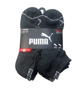 Puma 6 Pairs Low Cut Socks Dark Grey Men Shoe 8-12 - Picture 1 of 1