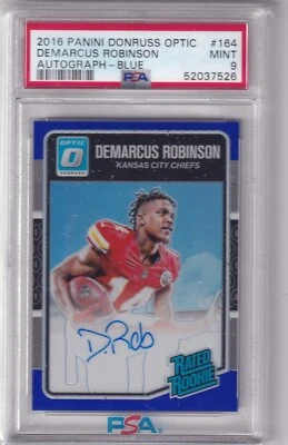 Demarcus Robinson 2016 Panini Donruss Optic RR Blue Holo Rc Auto /75 Psa 9 - Image 1 of 2
