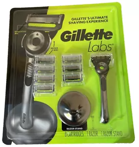 Gillette Labs 1 Rasiermesser mit Dock + 8 Patronen - Metallgriff - 5-Klingen Rasiermesser - Bild 1 von 1