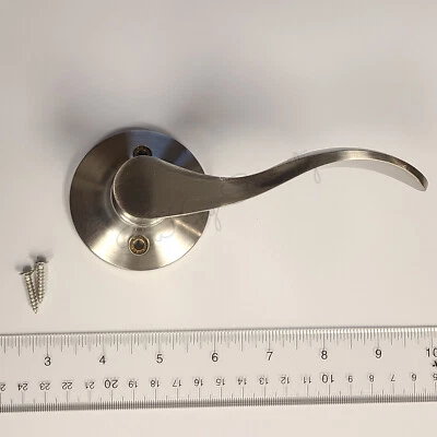 Manija de palanca de puerta de armario estacionaria (maniquí) estilo nueva onda níquel satinado  Foto 1 de 2