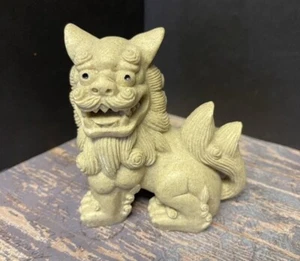 Carved 4” Hard Sand Stone Foo Dog - Picture 1 of 8