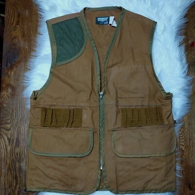 Vintage SafTbak Vest Shooting Bird Hunting w Game Pouch Brown Size Medium  - Image 1 of 4