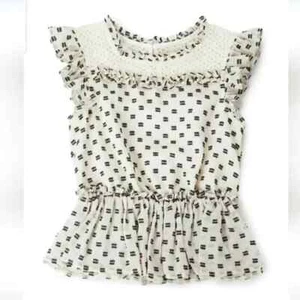 NWT BCBGirl polka dot embroidery detail ruffle top little girl size 6 (D3) - Picture 1 of 4