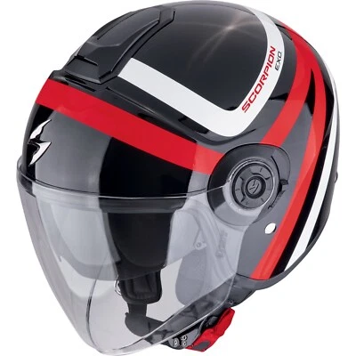 Motorrad Helm XS - Scorpion Jethelm EXO-City II 2 Riva - schwarz-rot - Bild 1 von 3