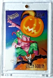 1995 Spider-Man Gold Signature Card 23 GREEN GOBLIN. FREE ONE-TOUCH-HOLDER - Picture 1 of 2