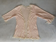 Elle Macpherson Intimates pink cardigan, tie front, bow, lace, UK Small