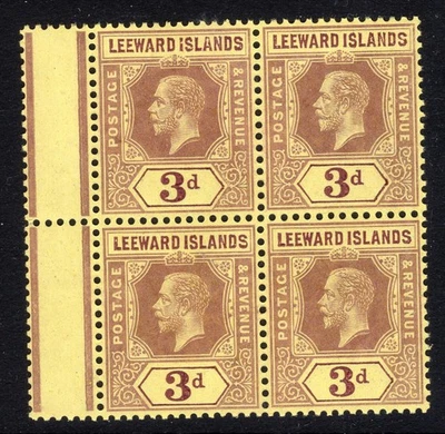 LEEWARD 1912 MNH bloque marginal SG 51c en buff cv £140 fino Foto 1 de 3
