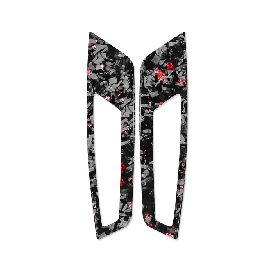 Red Forged Carbon Fiber Interior Front Door Panel Trim For Ford Mustang GT 09-14 - Изображение 1 из 3