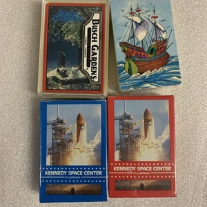 Lot 4 NEW Decks Playing Cards Vintage BUSCH GARDENS Kennedy Space Center Boat - Picture 1 of 6