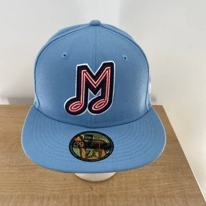 New Era 7 1/8 Memphis Redbirds MiLB Blue Onfield 59fifty Fitted Hat - Foto 1 di 6