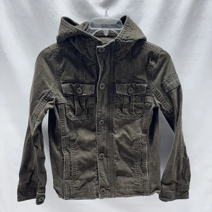 Abercrombie & Fitch Jacke Kinder Large Redfield Distressed olivgrün durchgehender Reißverschluss - Bild 1 von 12