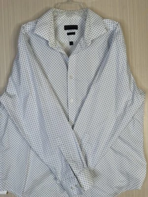Men's size 17 32/33 Calvin Klein Slim Fit White Refined Cotton Dress Shirt - Image 1 of 4