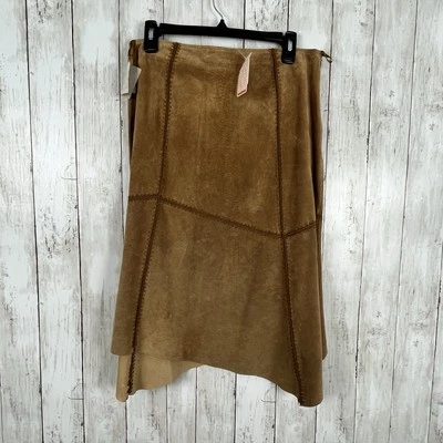 Falda Y2K BDG Gamuza Cuero Cosida Boho Western Rodeo Hasta la Rodilla Talla 7 Nueva con Etiquetas De Colección Foto 1 de 4
