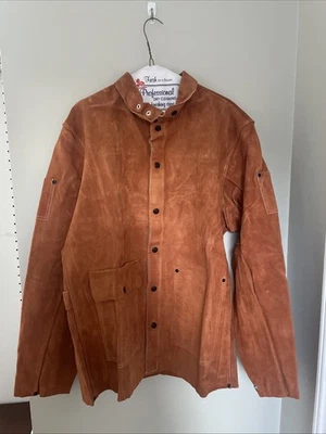 Chaqueta de soldadura de cuero resistente al fuego chaqueta de trabajo para soldadores mediana Foto 1 de 4