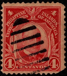 Philippines Stamp Scott # 242 Used - 4 Cents Carmine William McKinley Portrait - Picture 1 of 1