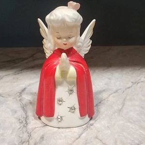 Figura de cerámica de Navidad Ángel A pedrería de calidad fina rezando Japón dulce - Imagen 1 de 8