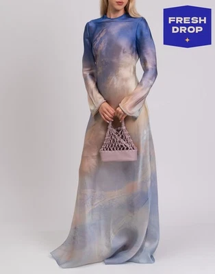 PVP €1794 ZIMMERMANN Tama Bias Seda Organza Vestido AU1 US6 UK10 M Estampado Cremallera Foto 1 de 4