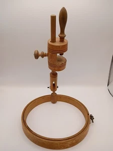 Vintage Embroidery Wooden Hoop With Table Clamp Style. Good Condition. 8" Dia. - Picture 1 of 7
