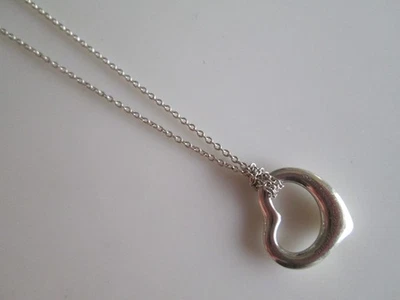 TIFFANY & CO. STERLING SILVER PERETTI HEART NECKLACE 18 INCH - Image 1 of 4