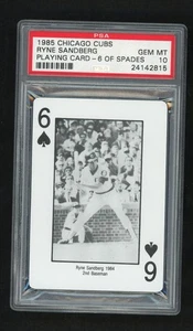Carta da gioco Chicago Cubs RYNE SANDBERG 1985 6 di picche PSA 10 gemme ottime condizioni pop 13 - Foto 1 di 2