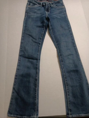 Levi's Bootcut джинсы девочек размер 12 тонкий синий контраст стежок регулируемый - Изображение 1 из 4