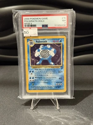 Poliwrath 15/130 Holo Rare Holo Pokémon TCG 2000 Base Set II PSA 7 - Image 1 of 2