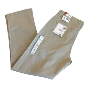 NWT Izod Boy's Size 20 Husky Flat Front Stretch Chino Pants Khaki Tan - Picture 1 of 4