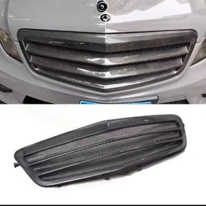 REAL Carbon Fiber Front Bumper Mesh Grille for Benz E-Class W212 2010-2013 Gloss - Picture 1 of 7