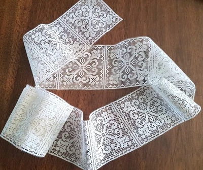 DENTELLE -de Calais au filet début XXe -200 cmx 8 cm Foto 1 de 4