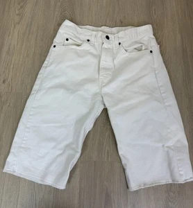 Vintage Levi 515 Long Denim White Shorts W32 Mens - Picture 1 of 7
