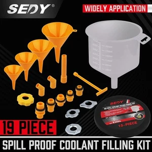 No Spill Proof Radiator Coolant Filling Funnel Kit Bleeding System Refil Flush * - Picture 1 of 9