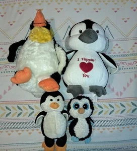 CB.....4 x PENGUIN SOFT PLUSH TOY BUNDLE - Picture 1 of 7