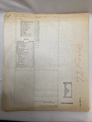 Ford LTD II 1972 Cougar diagrama de cableado Foto 1 de 4