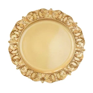 6 Stück Gold Ladeteller 13" Runde Ladeteller für Essteller mit E... - Bild 1 von 9