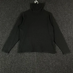 Henri Bendel Black 100% Extrafine Merino Wool Turtleneck Sweater Size Women M - Picture 1 of 7