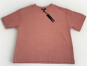 Novamen Hemd Herren XL Struktur Lachs Einfarbig Y2K 90s Style NEU! mit Etikett - Bild 1 von 7