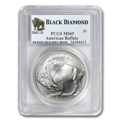 2001-D Buffalo $1 Silver Commem MS-69 PCGS (Black Diamond) - Image 1 of 4
