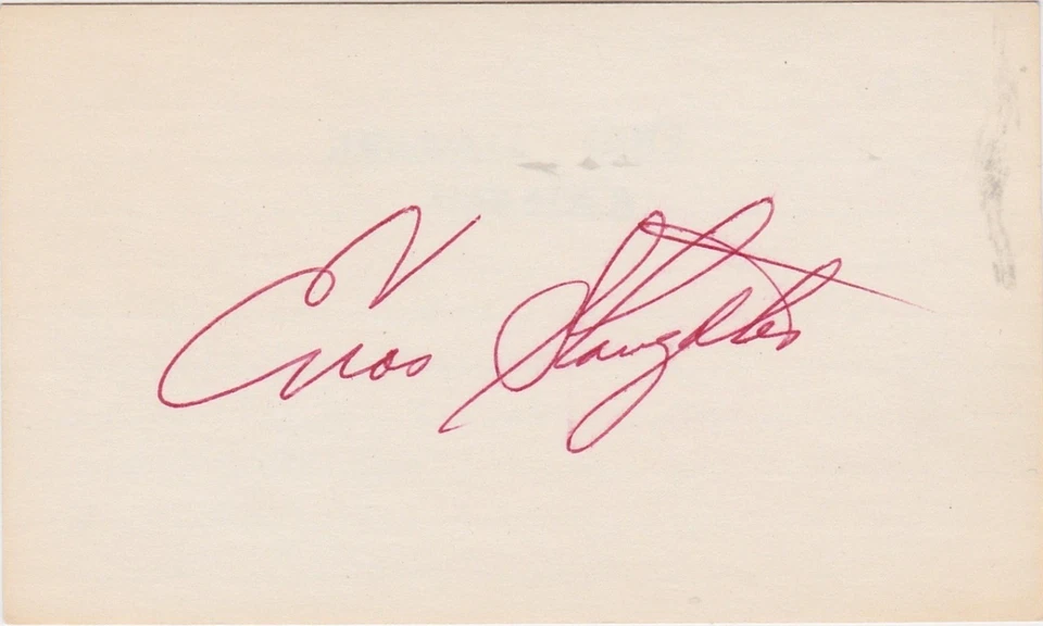 SIGNED 3x5 INDEX CARD OF HOF ENOS SLAUGHTER (DECEASED 2002) ! GREAT AUTOGRAPH! - Image 1 of 1