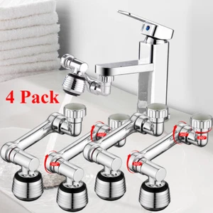 4Pack Universal 1080° Swivel Extension Faucet Aerator Rotate Robotic Arm Kitchen - Picture 1 of 11