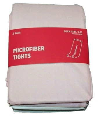 2 pares de calcetines de microfibra blancos/rosados para niños pequeños talla S-M Foto 1 de 2